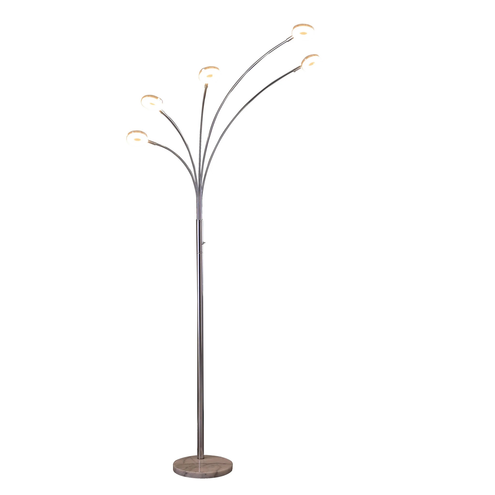 80" Silver 5 Light Contempo Arc LED Floor Lamp By Homeroots - Image 4