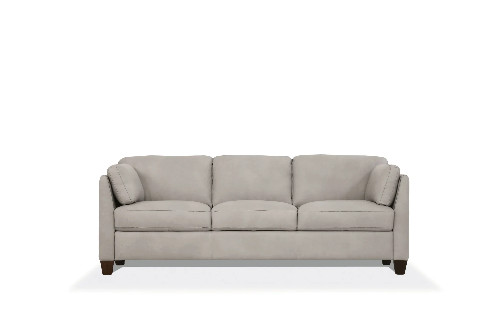 81" Dusty White Leather And Black Sofa By Homeroots - Image 2