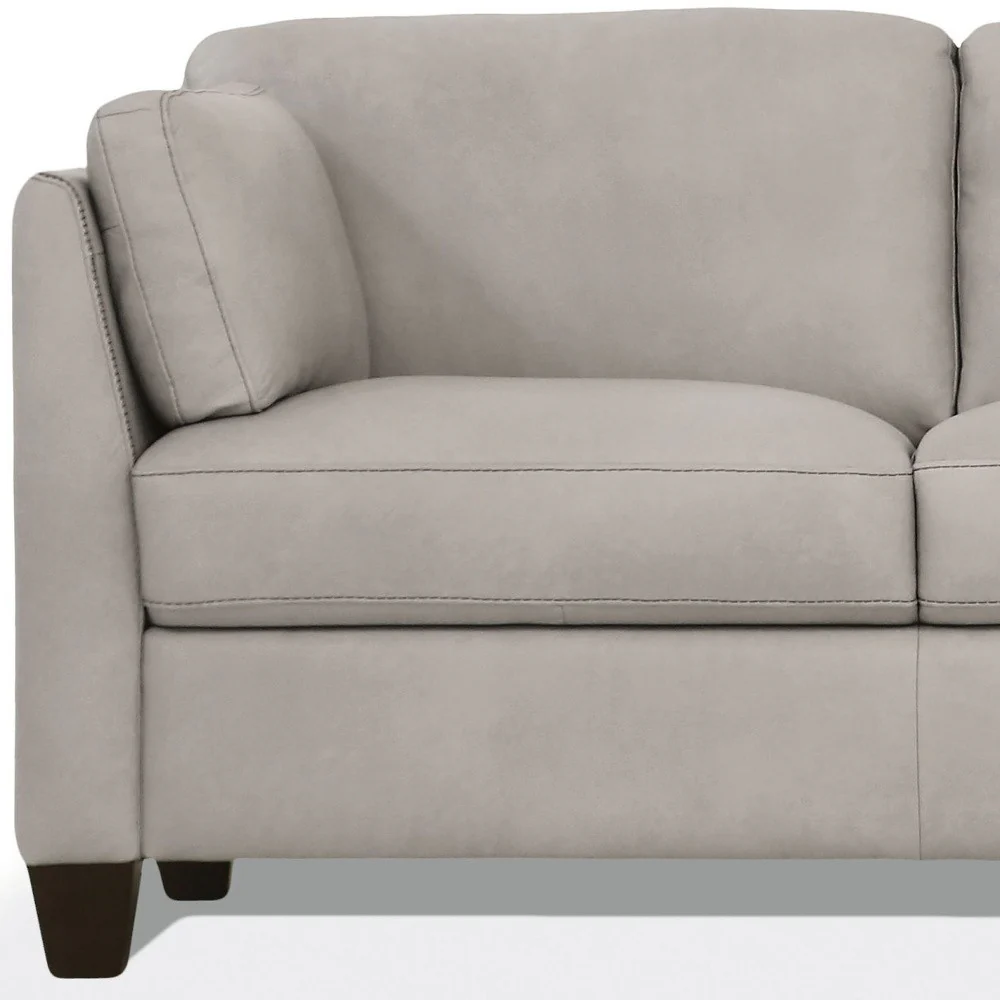 81" Dusty White Leather And Black Sofa By Homeroots - Image 4