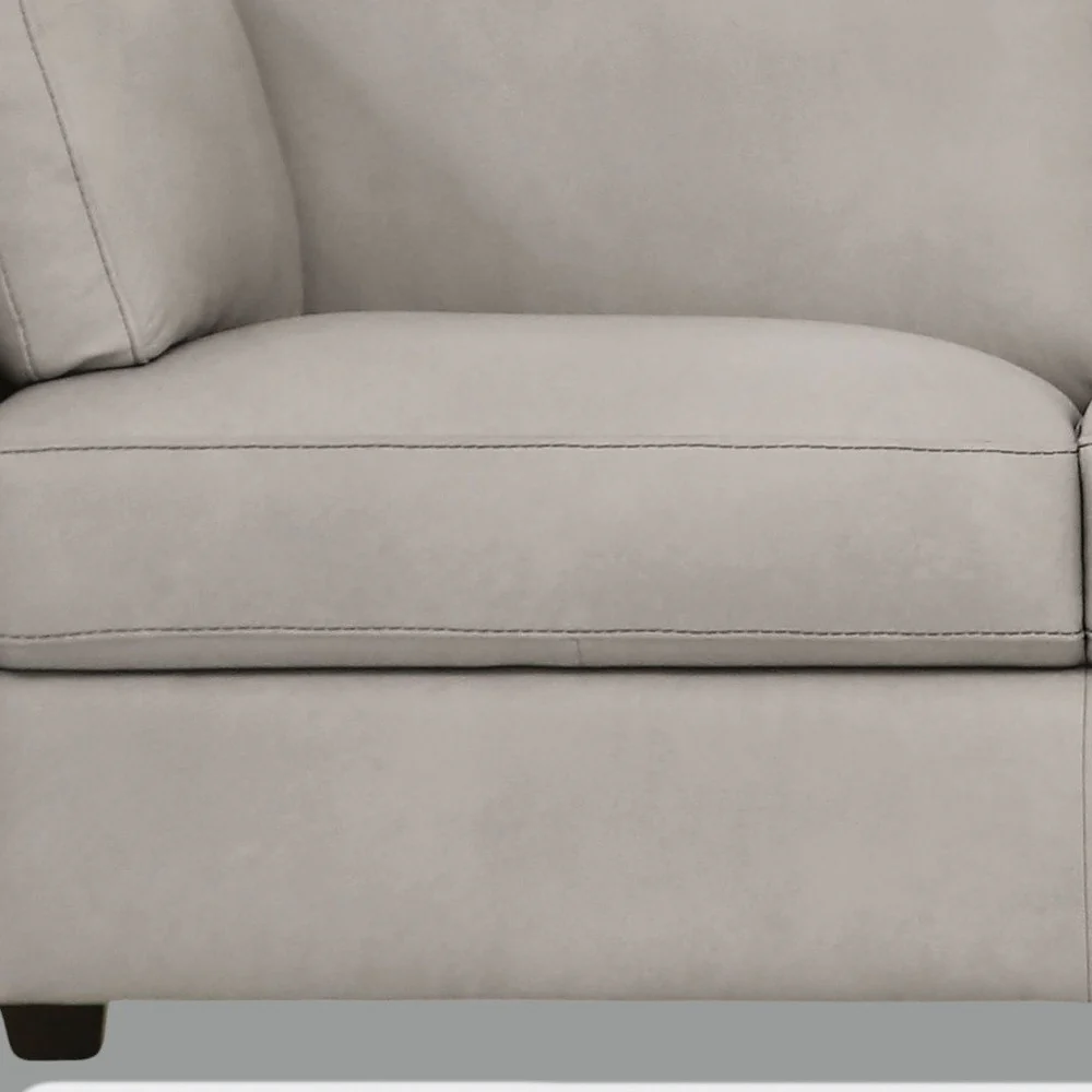 81" Dusty White Leather And Black Sofa By Homeroots - Image 5