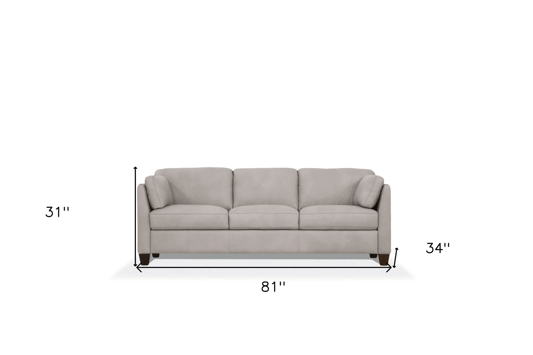 81" Dusty White Leather And Black Sofa By Homeroots - Image 6