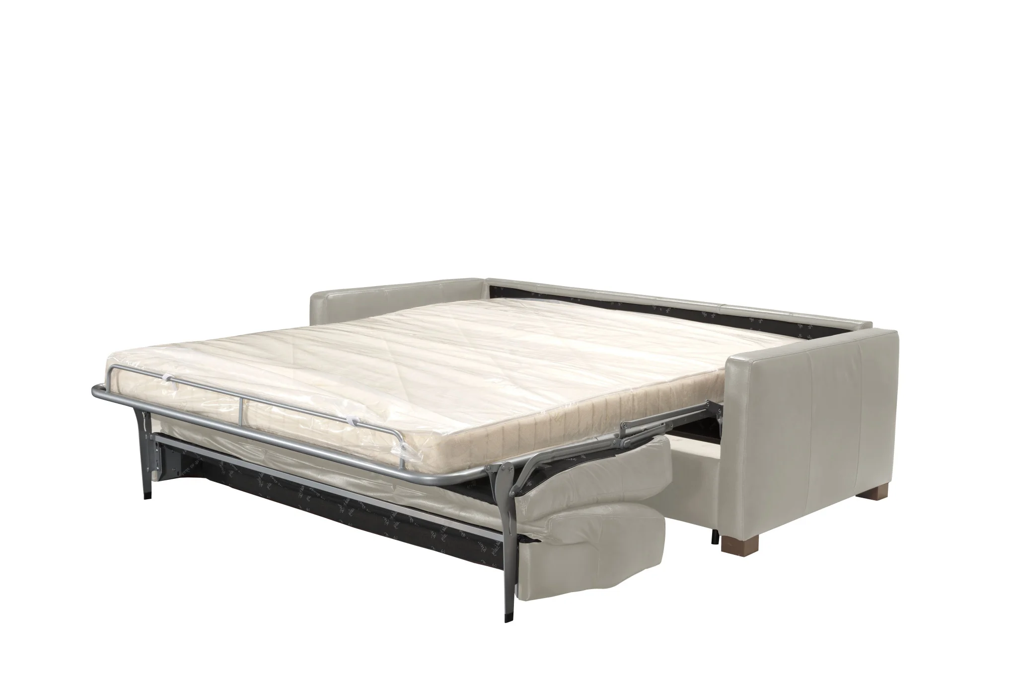 81" Gray Leather And Black Sleeper Sofa By Homeroots - Image 2