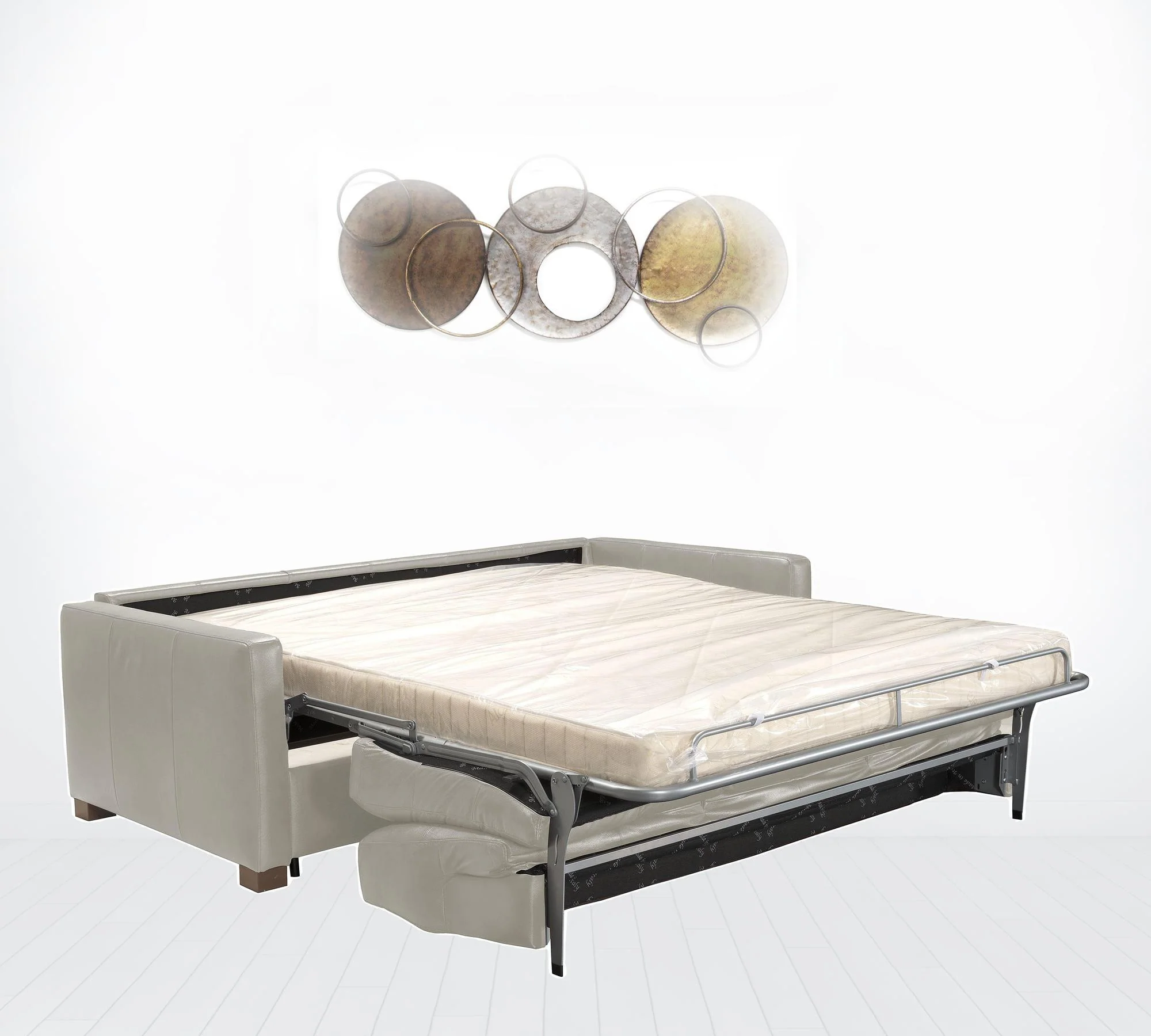 81" Gray Leather And Black Sleeper Sofa By Homeroots - Image 3