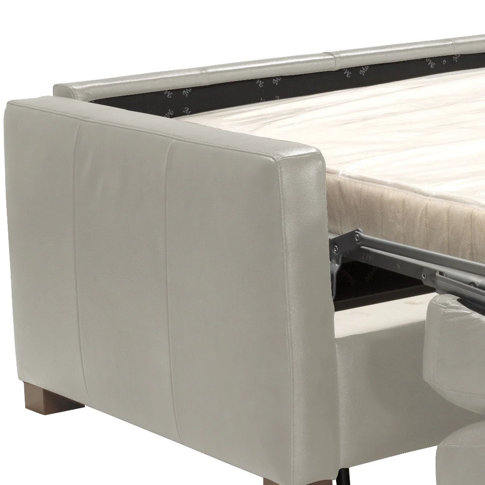 81" Gray Leather And Black Sleeper Sofa By Homeroots - Image 4