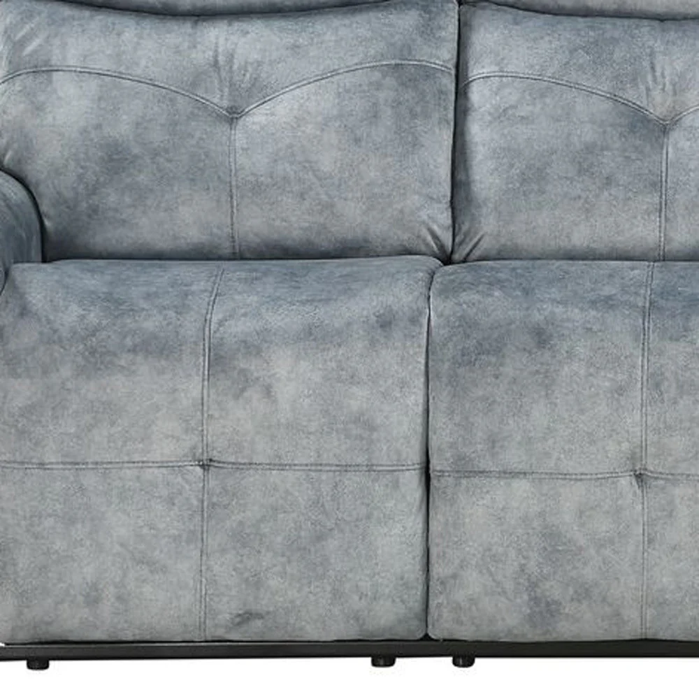 83" Gray Velvet And Black Sofa By Homeroots - Image 2