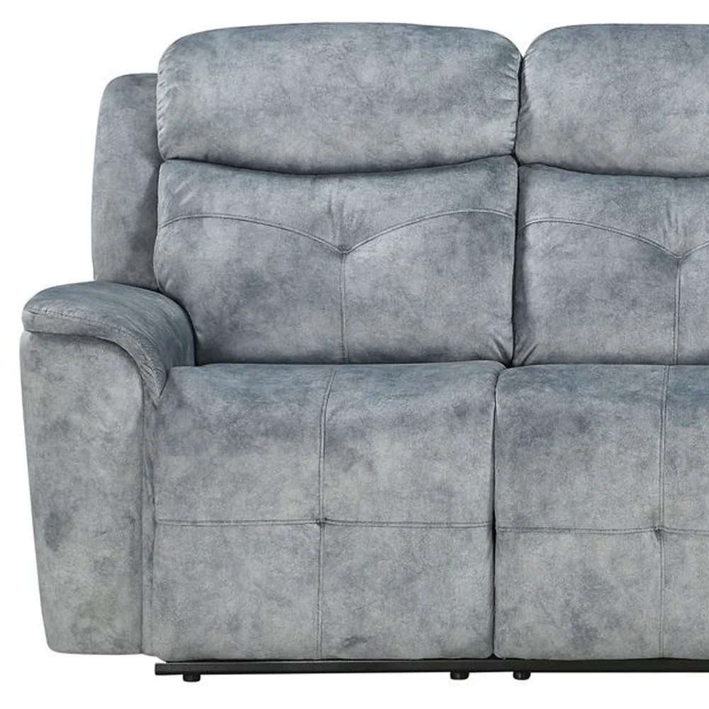 83" Gray Velvet And Black Sofa By Homeroots - Image 3