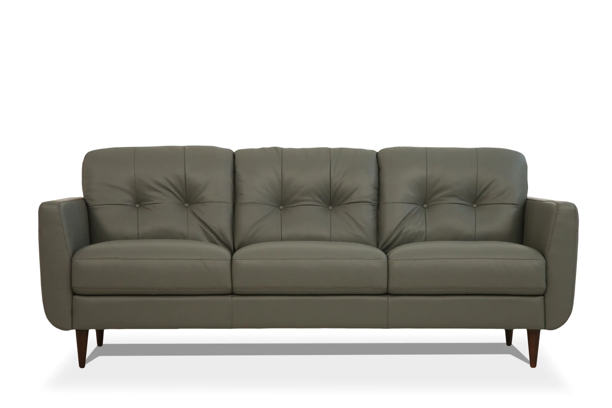 83" Green Leather And Black Sofa By Homeroots - Image 2