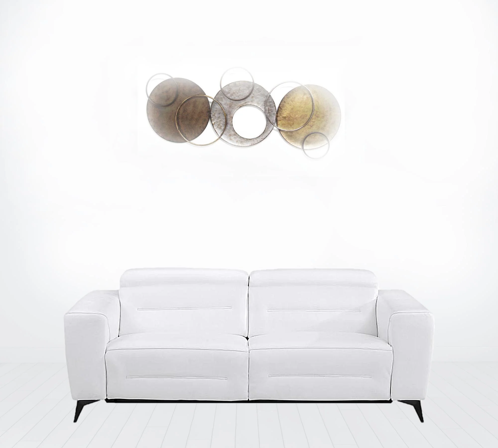 83" White Italian Leather Reclining Sofa By Homeroots - Image 7
