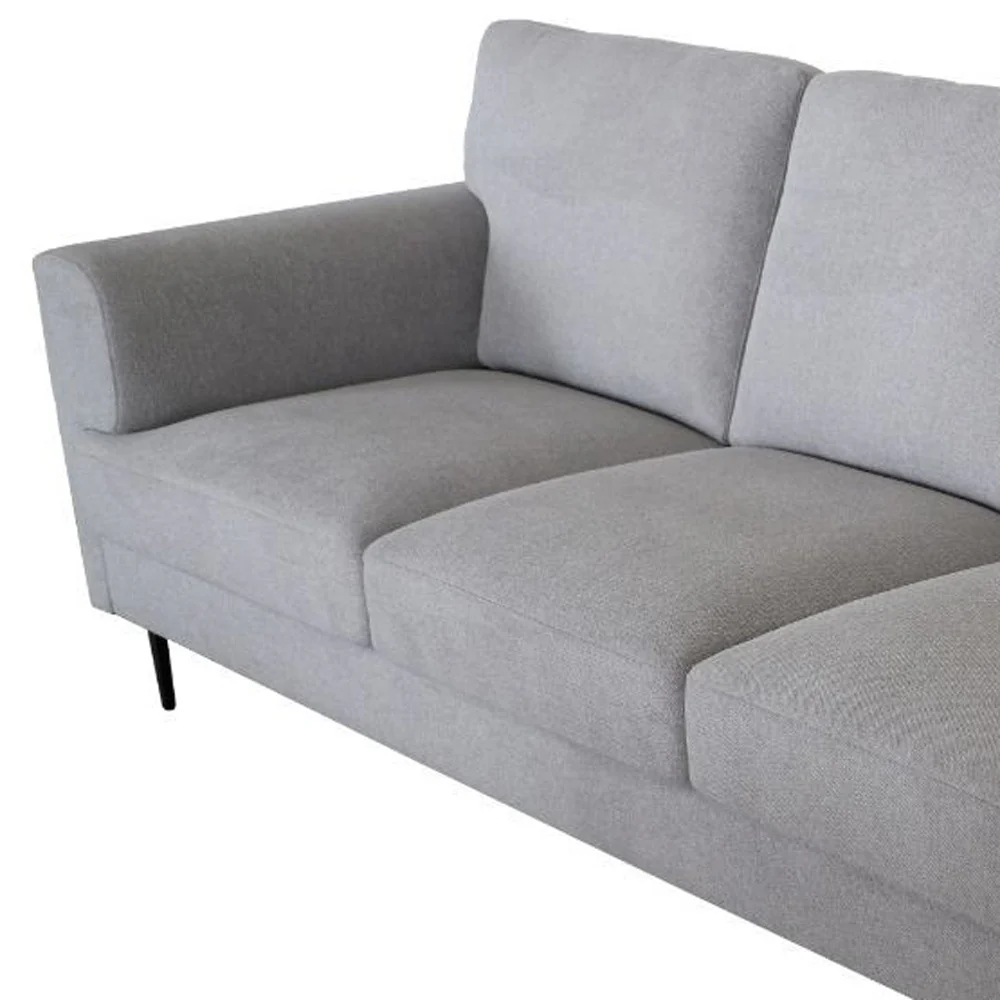84" Light Gray Linen And Black Sofa By Homeroots - Image 3