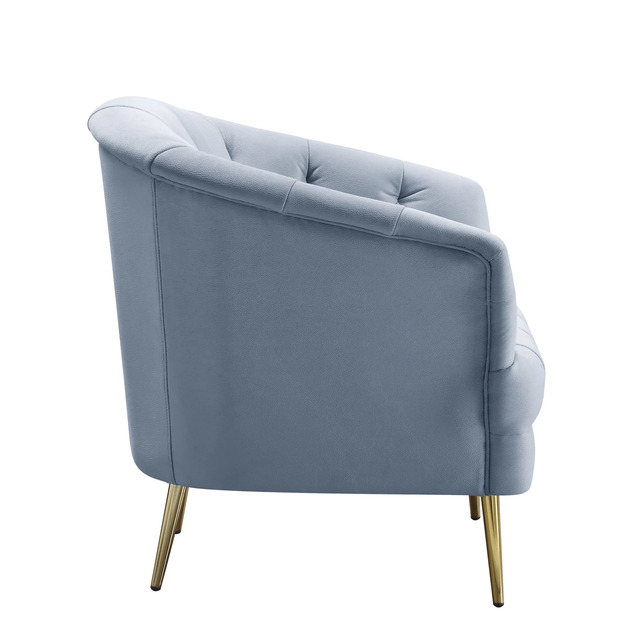 84" Light Gray Velvet And Gold Sofa By Homeroots - Image 3