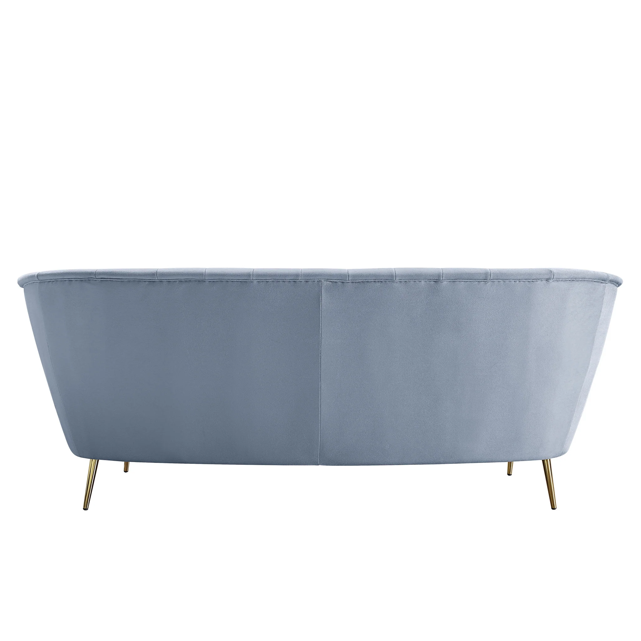 84" Light Gray Velvet And Gold Sofa By Homeroots - Image 4