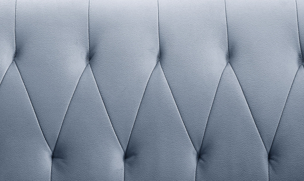 84" Light Gray Velvet And Gold Sofa By Homeroots - Image 8