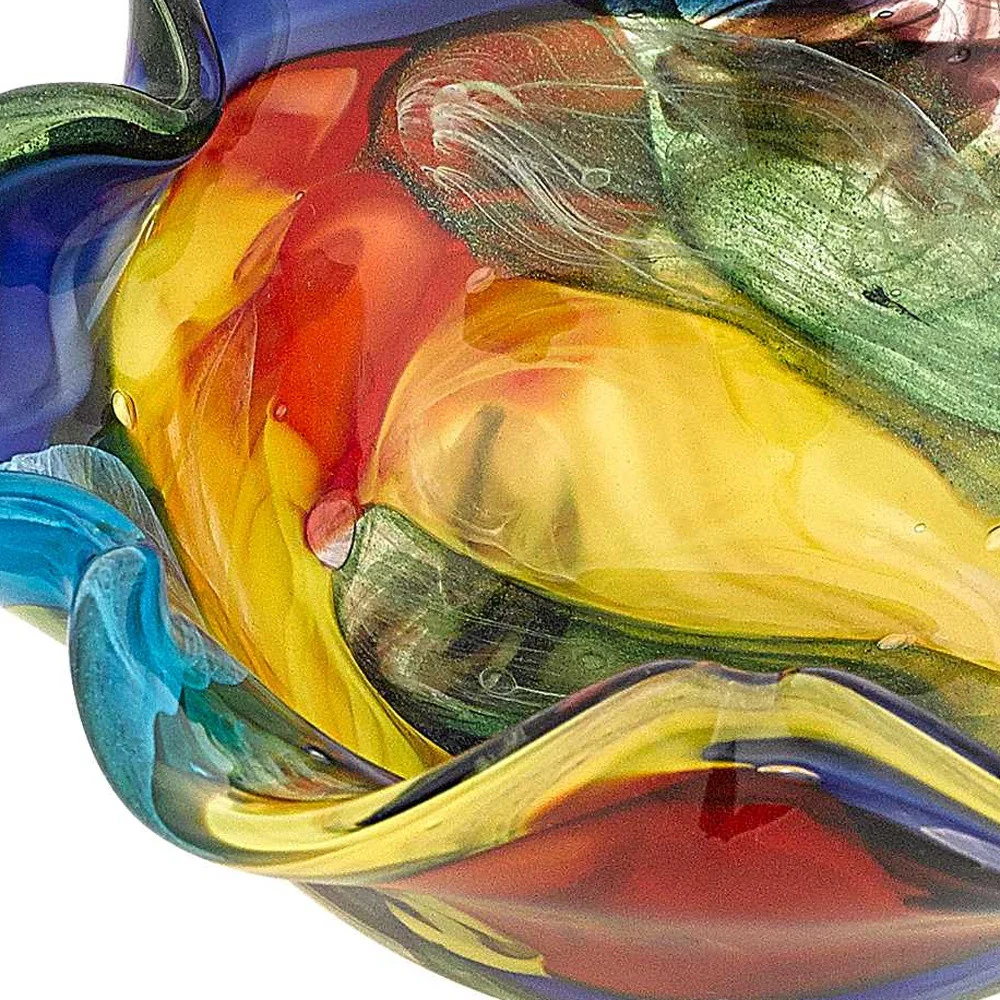 85 Multicolor Art Glass Floppy Centerpiece Bowl By Homeroots - Image 5