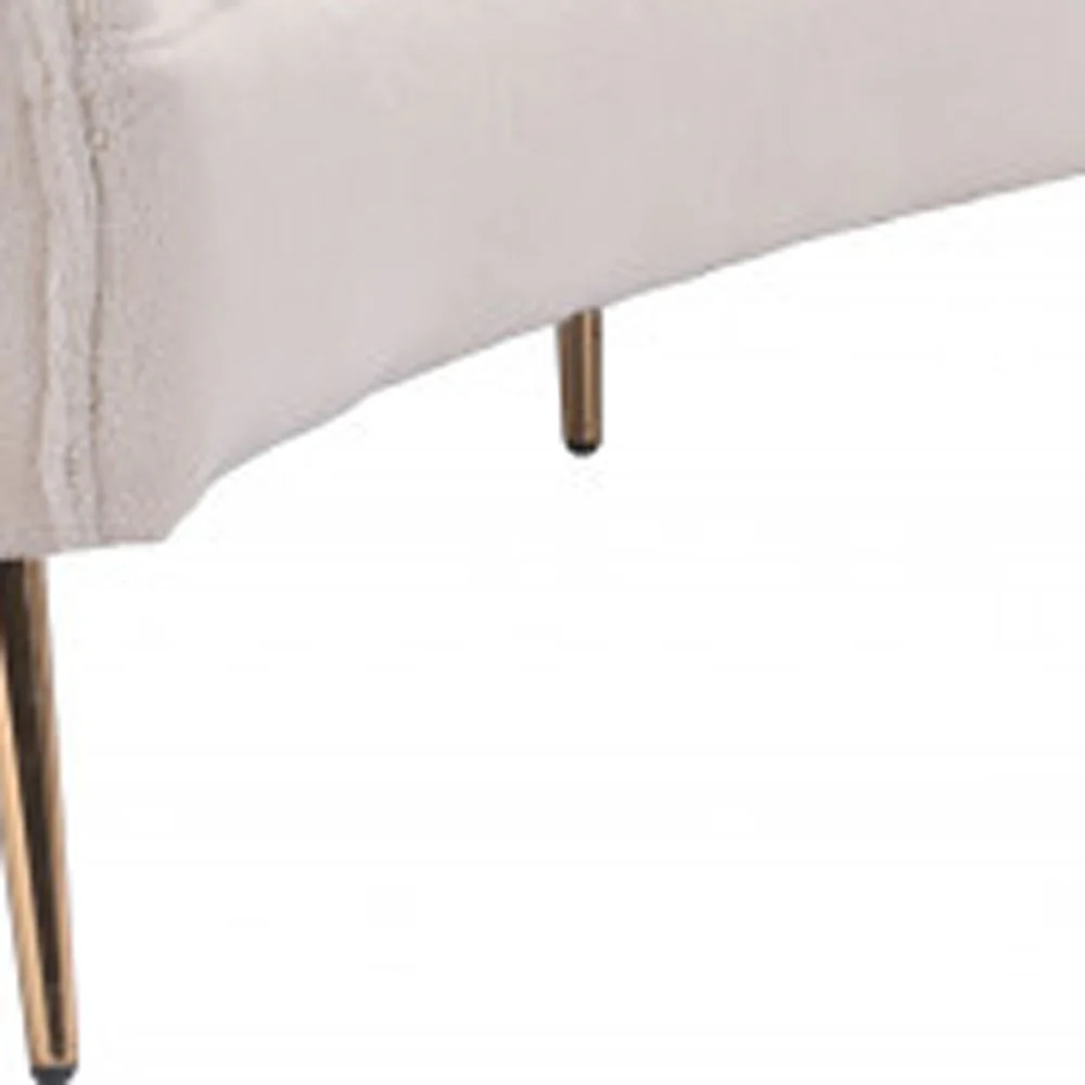 86" White Polyester Blend And Gold Sofa By Homeroots - Image 7