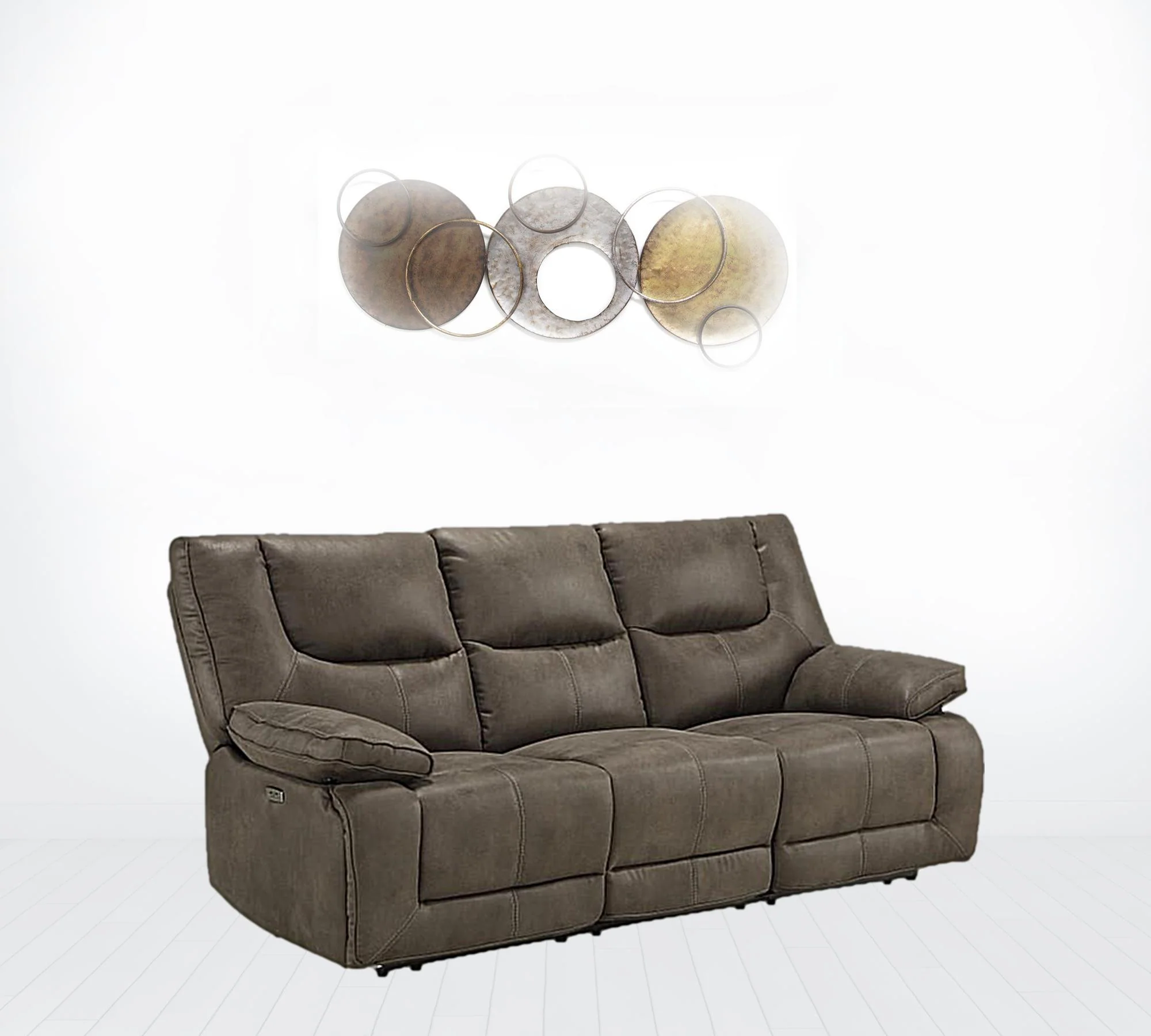 87" Gray And Black Reclining Usb Sofa By Homeroots - Image 2