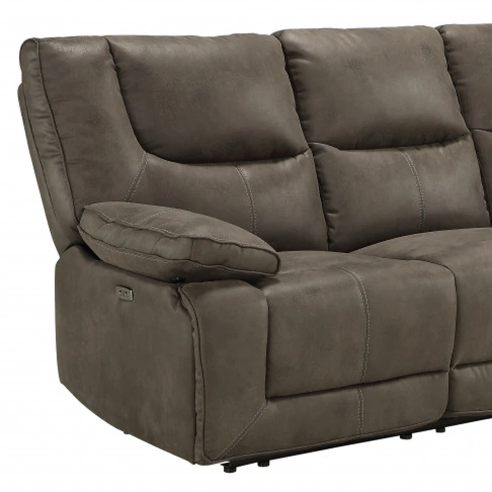 87" Gray And Black Reclining Usb Sofa By Homeroots - Image 4