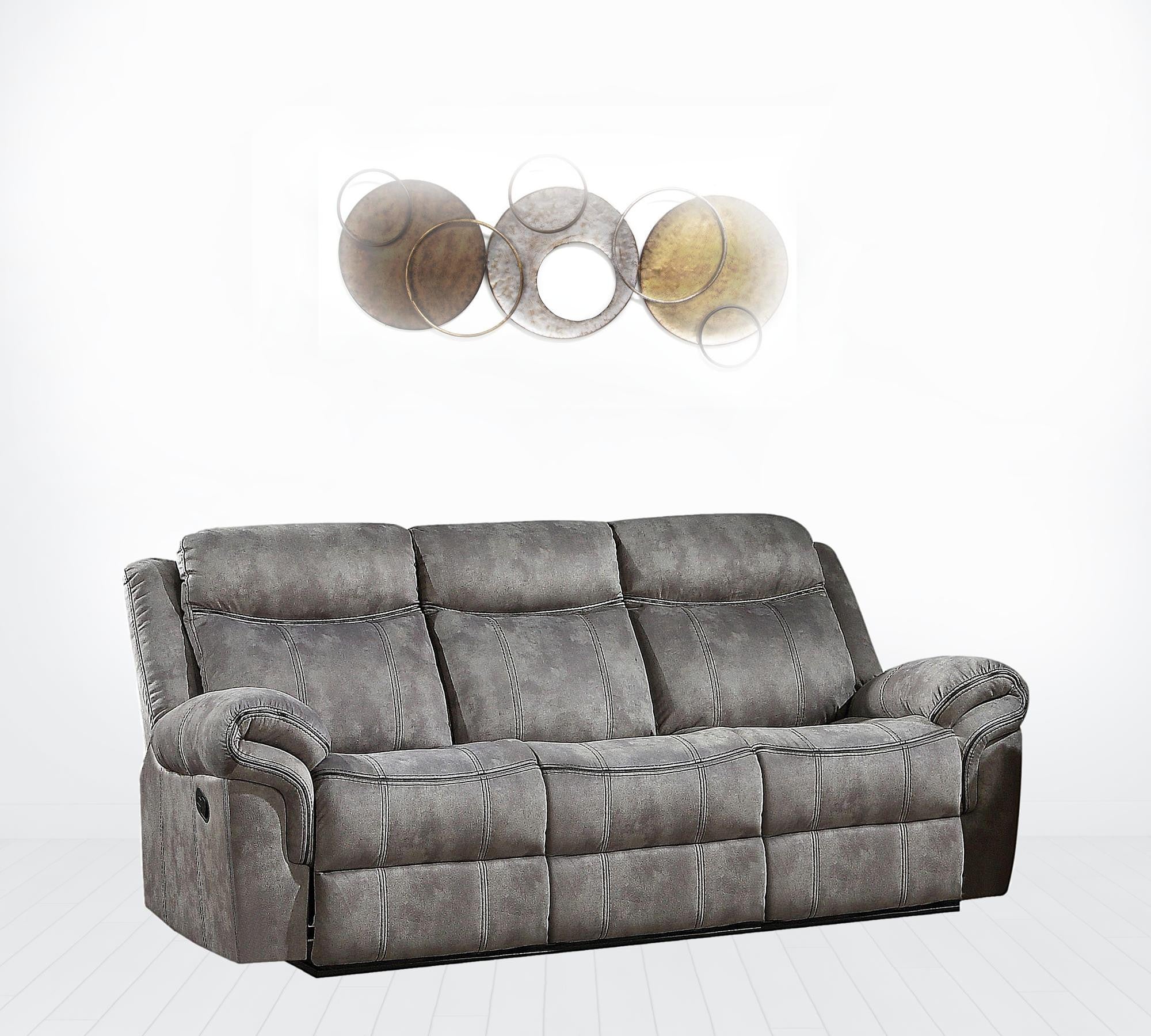87" Gray Velvet And Black Usb Sofa By Homeroots - Image 2