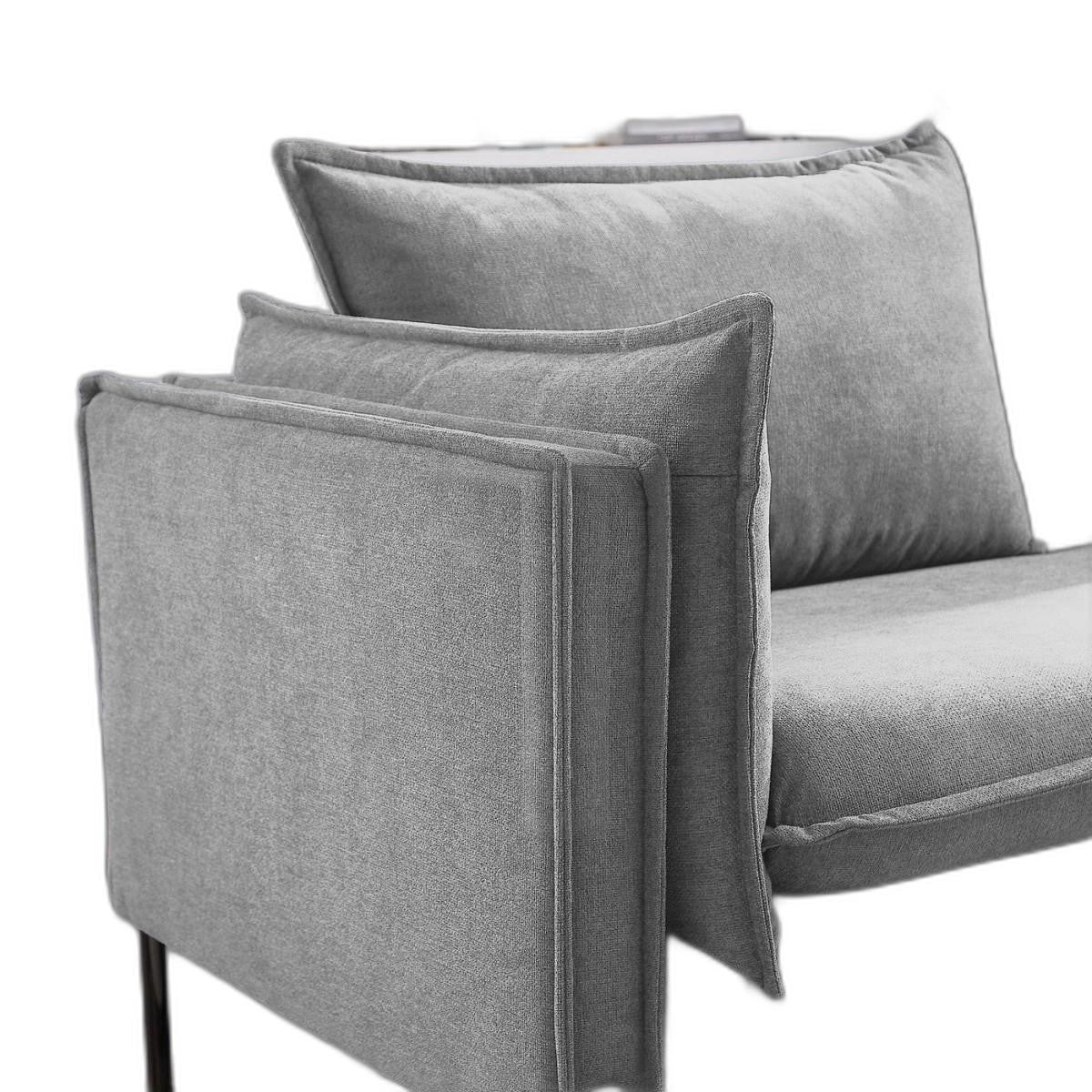 87" Grey Three Person Standard Metal Legs Sofa By Homeroots - Image 6