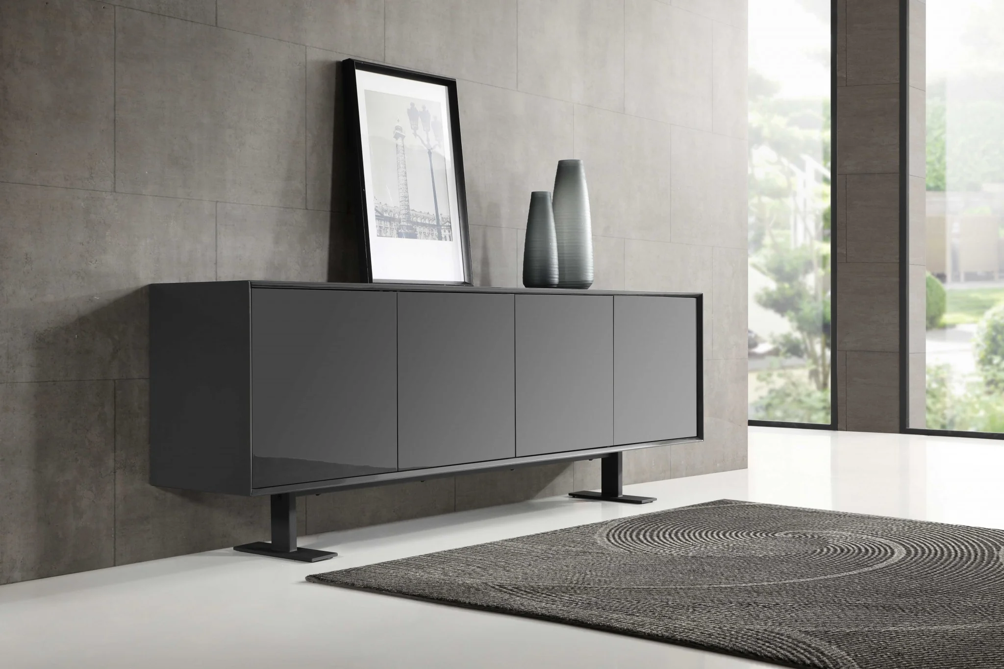 87 X 18 X 31.5 Gray Metal Buffet By Homeroots - Image 6
