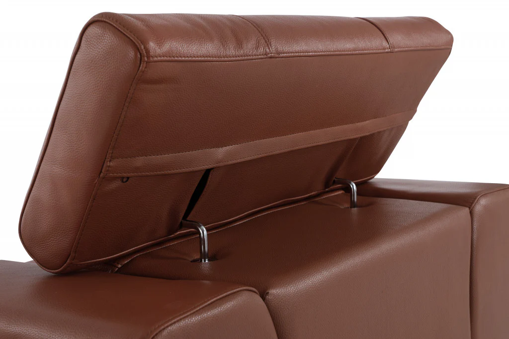 89" Black and Chrome Genuine Leather Standard Sofa By Homeroots - Image 10