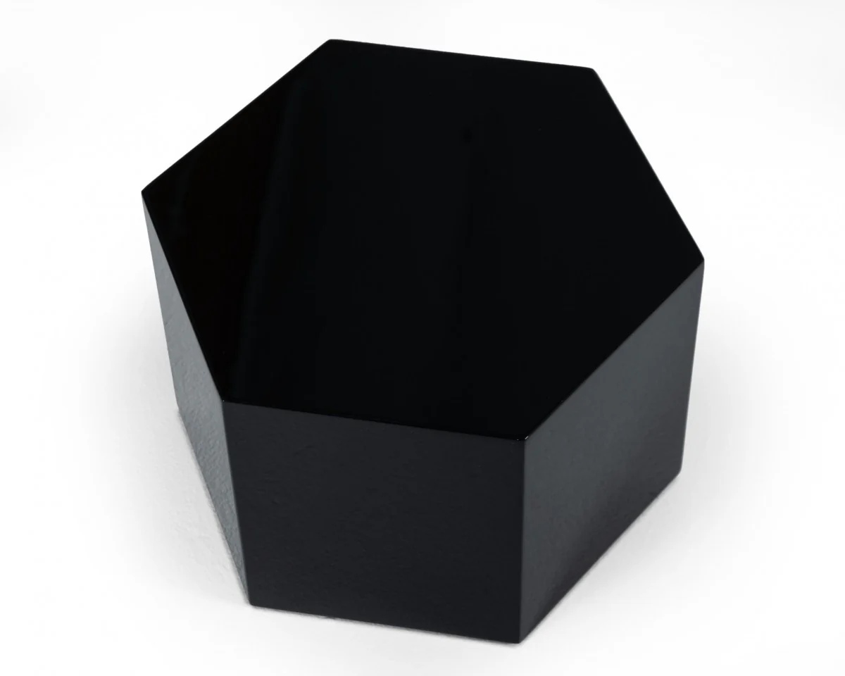 9" Black Hexagon End Table With By Homeroots - Image 3