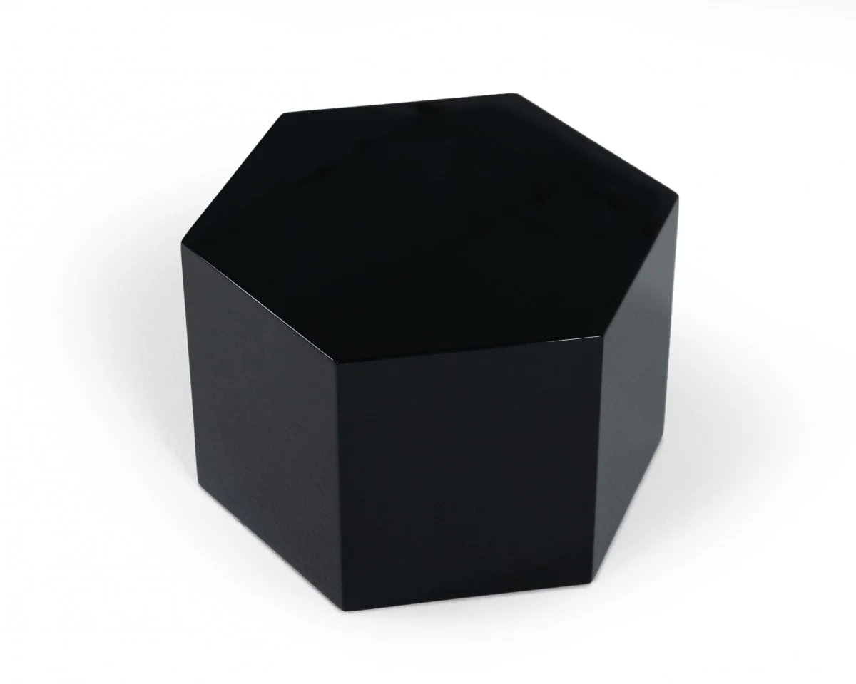 9" Black Hexagon End Table With By Homeroots - Image 6