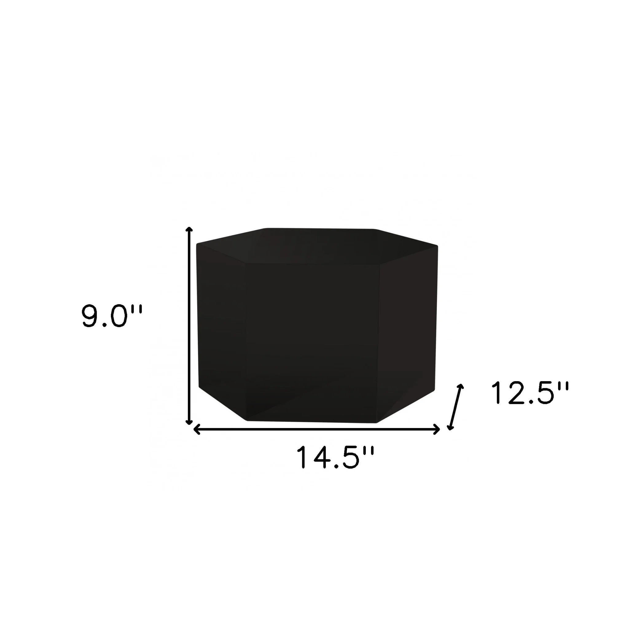 9" Black Hexagon End Table With By Homeroots - Image 7