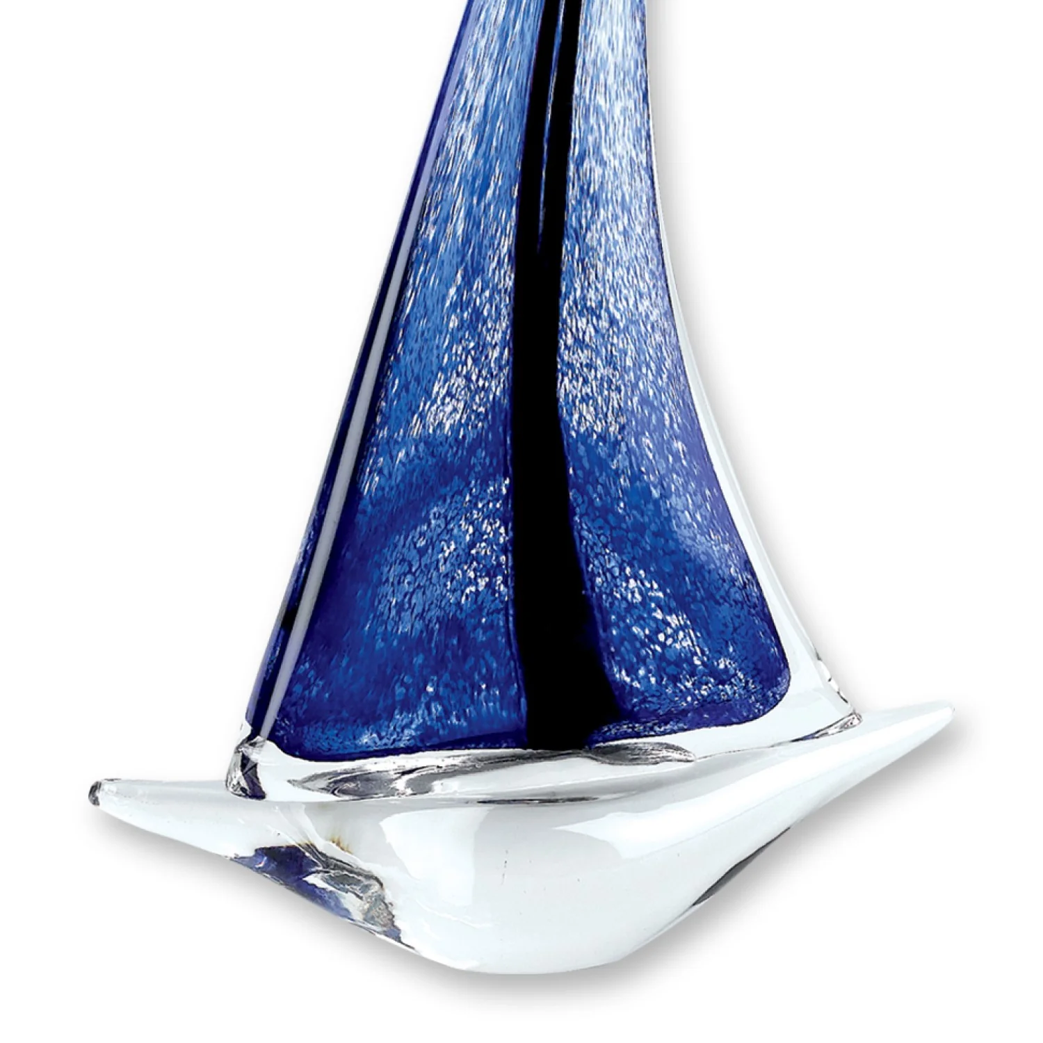 9 Blue Art Glass Sailboat By Homeroots - Image 2