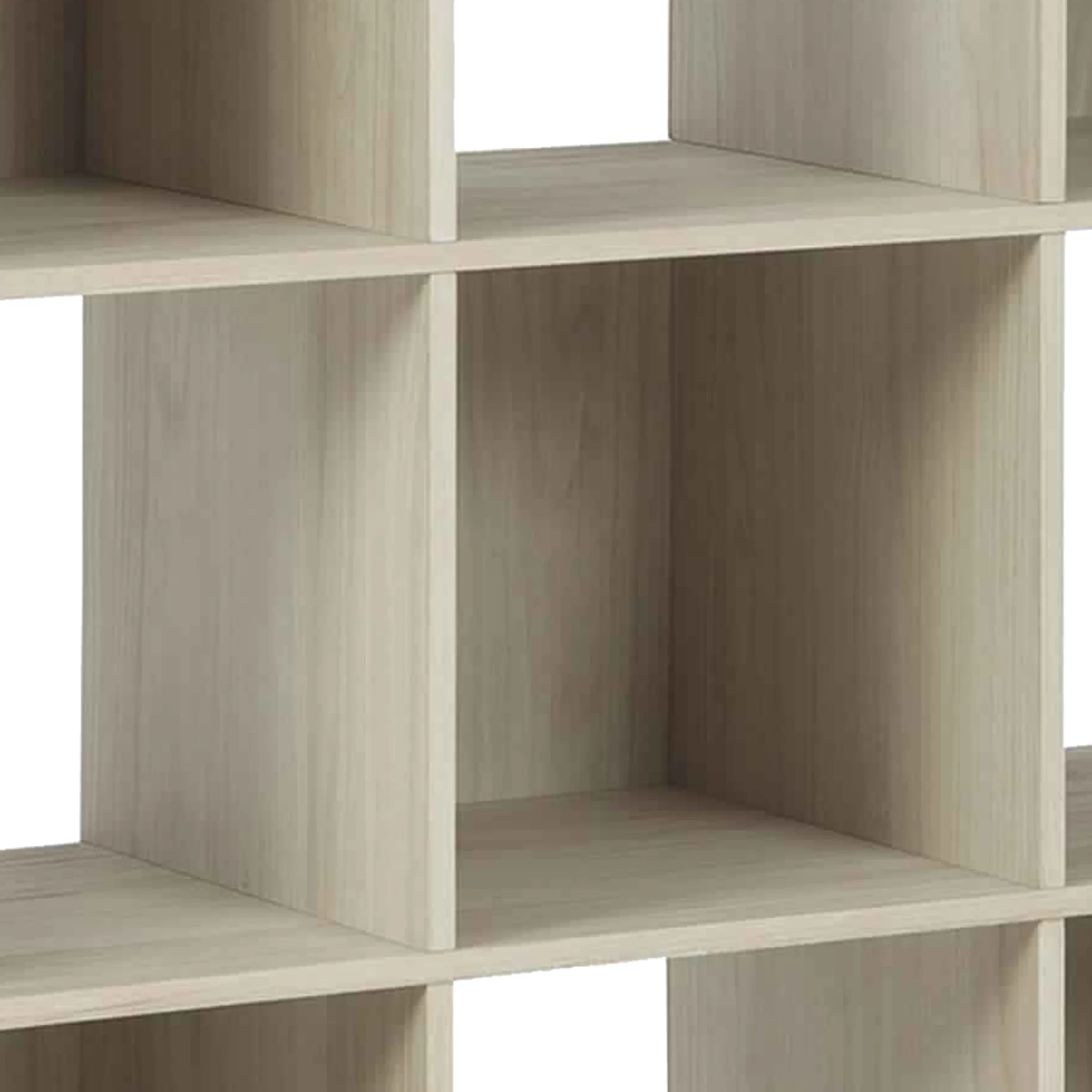 9 Cube Wooden Organizer With Grain Details Natural Brown By Benzara - Image 3