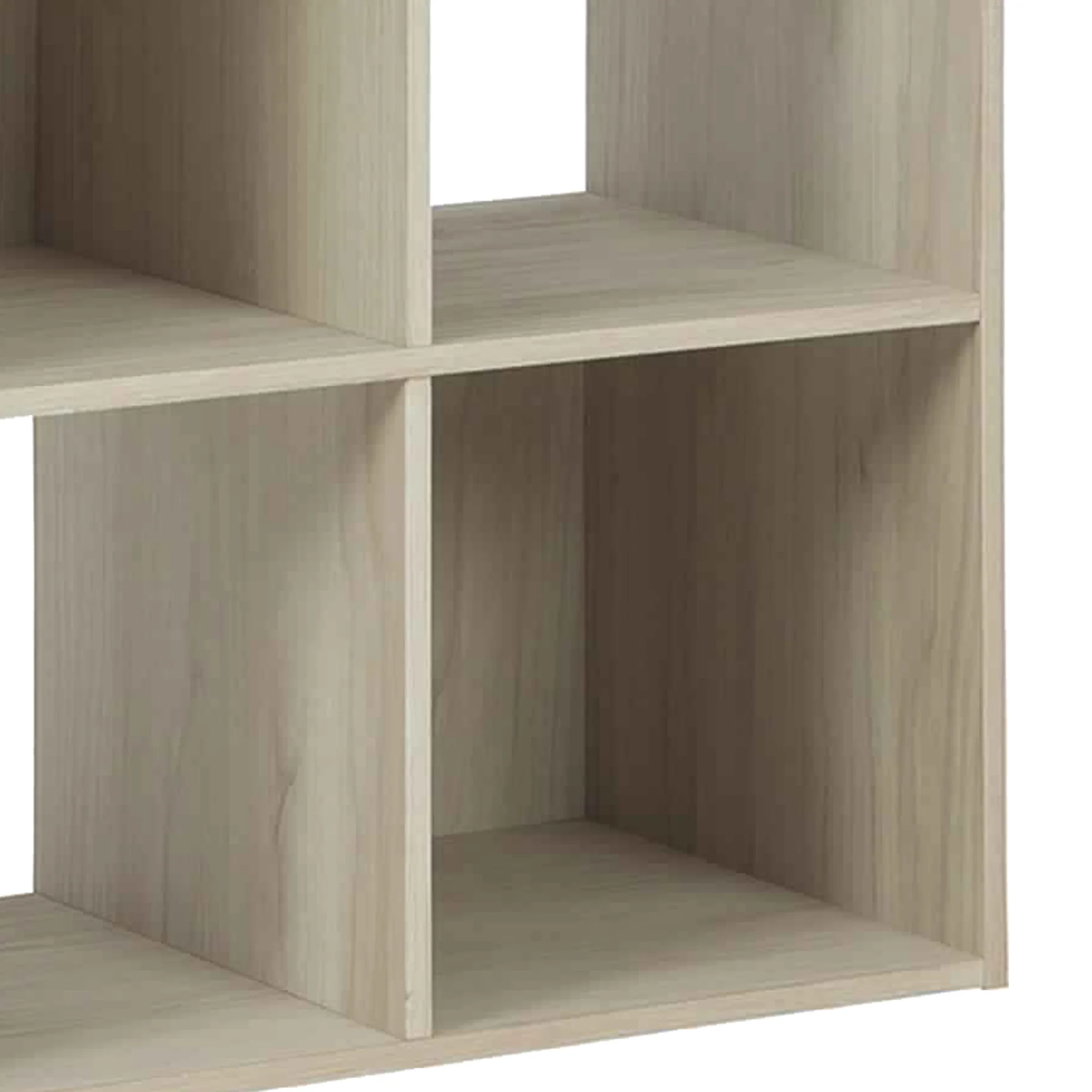 9 Cube Wooden Organizer With Grain Details Natural Brown By Benzara - Image 4