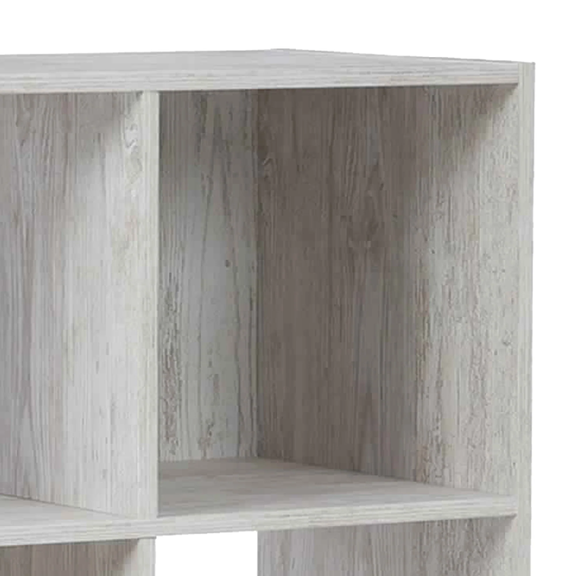 9 Cube Wooden Organizer With Grain Details Washed White By Benzara - Image 2