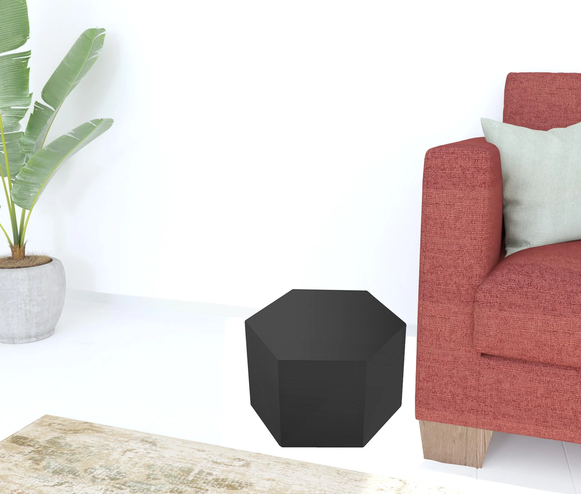 9" Grey Hexagon End Table By Homeroots - Image 3