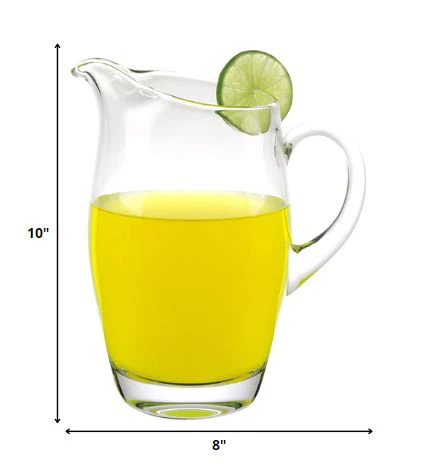 9 Mouth Blown Crystal Barrel Water Juice Or Iced Tea Pitcher 54 Oz By Homeroots - Image 2