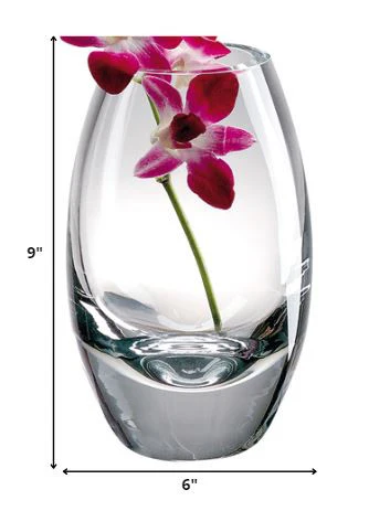 9 Mouth Blown Crystal European Made Vase By Homeroots - Image 2