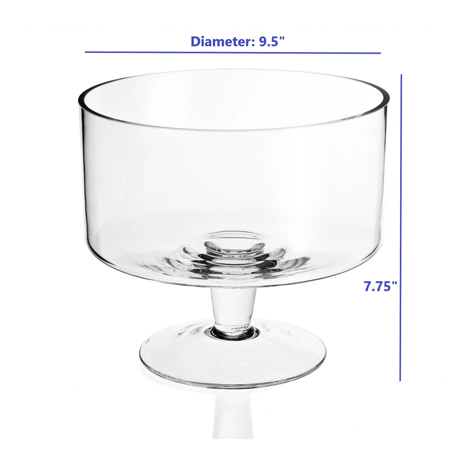 9 Mouth Blown Trifle Glass Bowl By Homeroots - Image 4