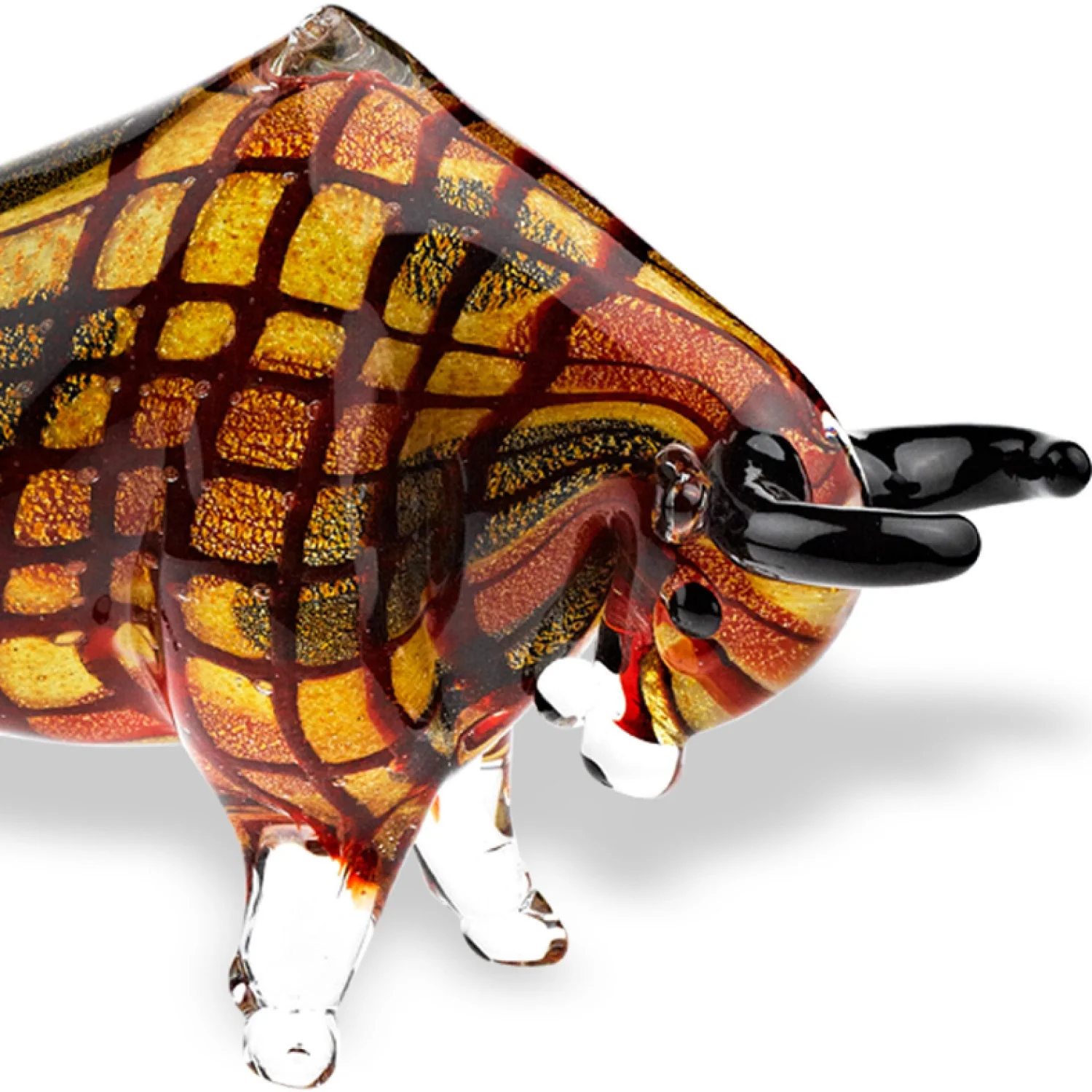 9 MultiColor Large Bull Art Glass By Homeroots - Image 2