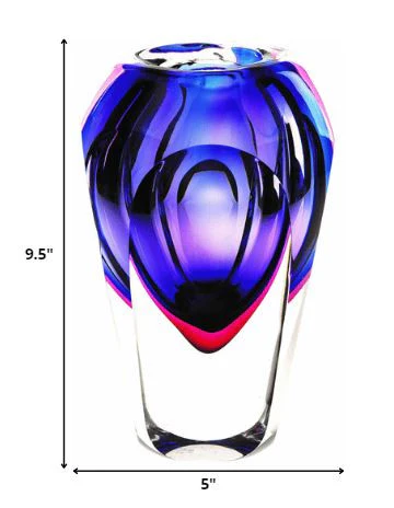 9 Purple Art Glass Vase By Homeroots - Image 2