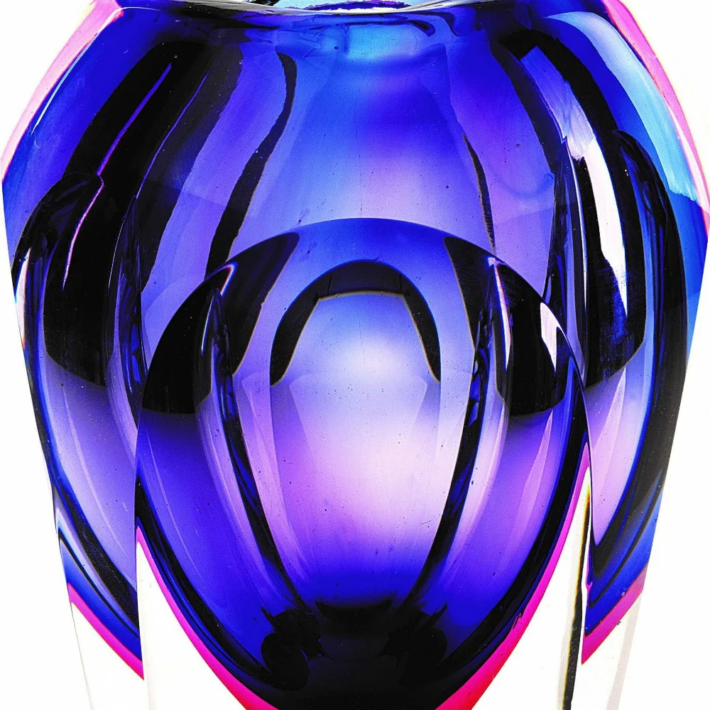 9 Purple Art Glass Vase By Homeroots - Image 4