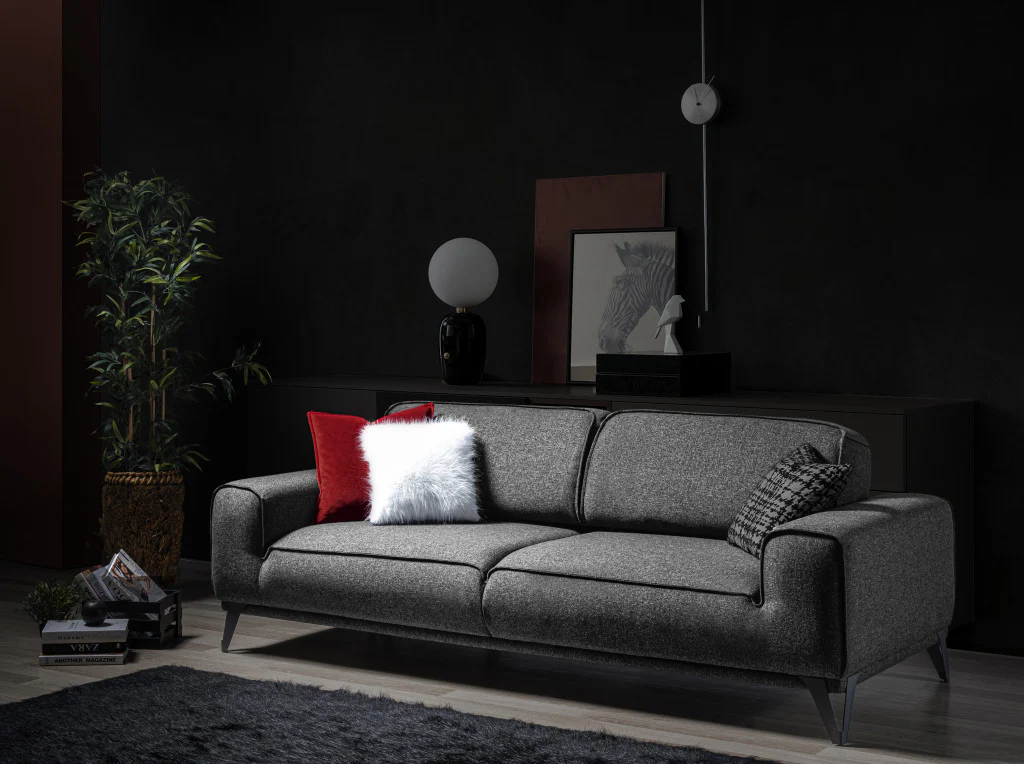 90" Dark Gray Linen Sleeper Sofa By Homeroots - Image 4