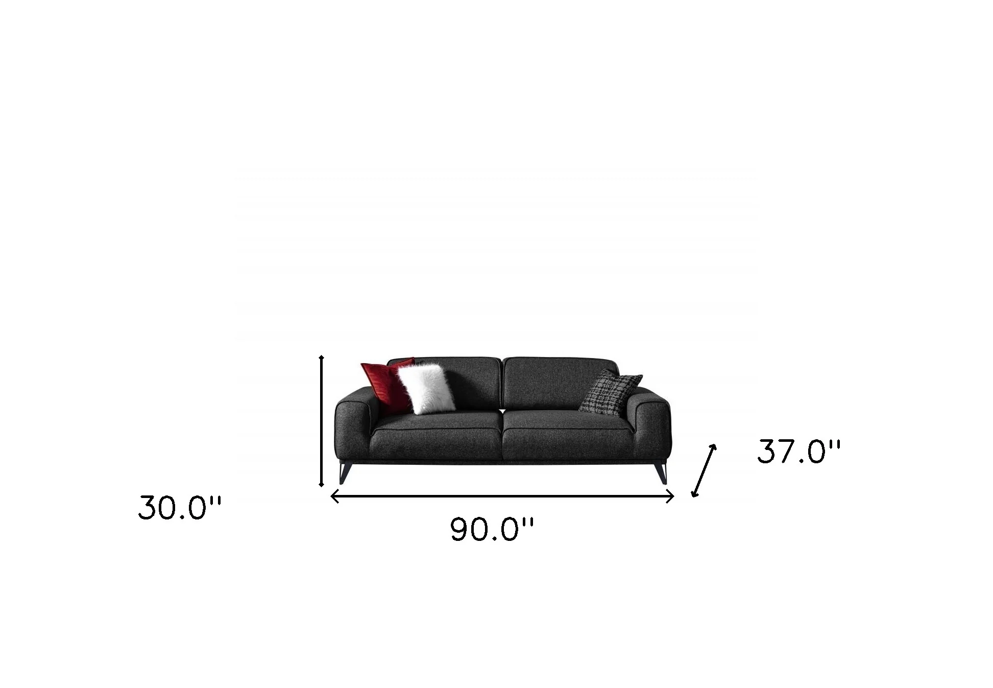 90" Dark Gray Linen Sleeper Sofa By Homeroots - Image 6