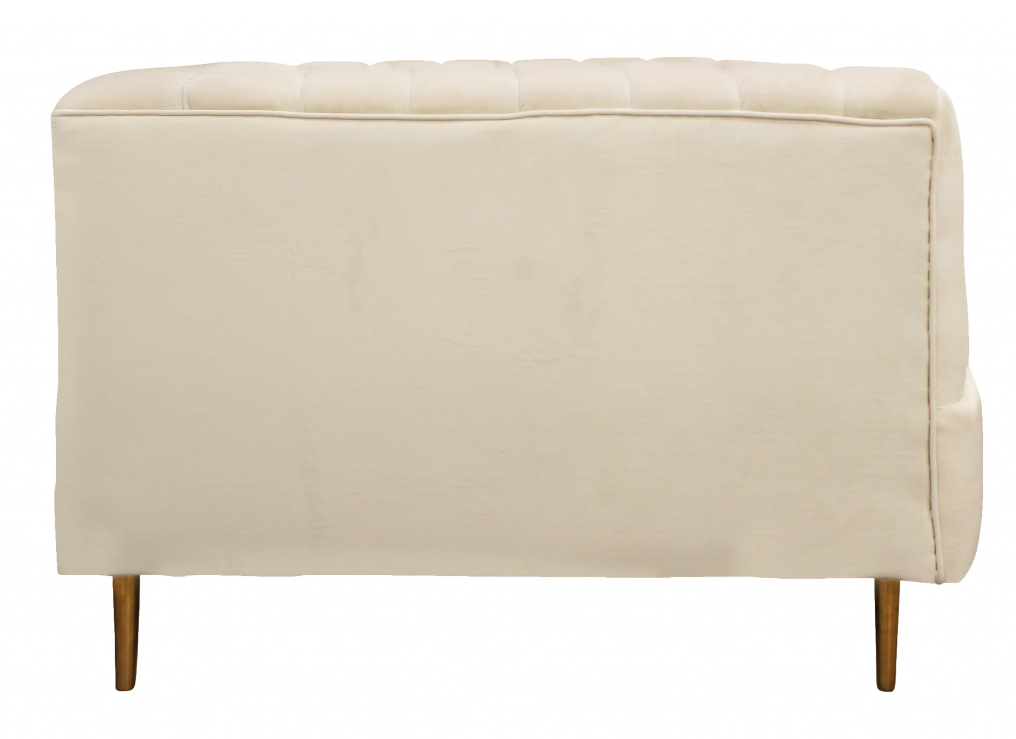 90" Ivory Channeled Velvet and Gold Sofa By Homeroots - Image 3