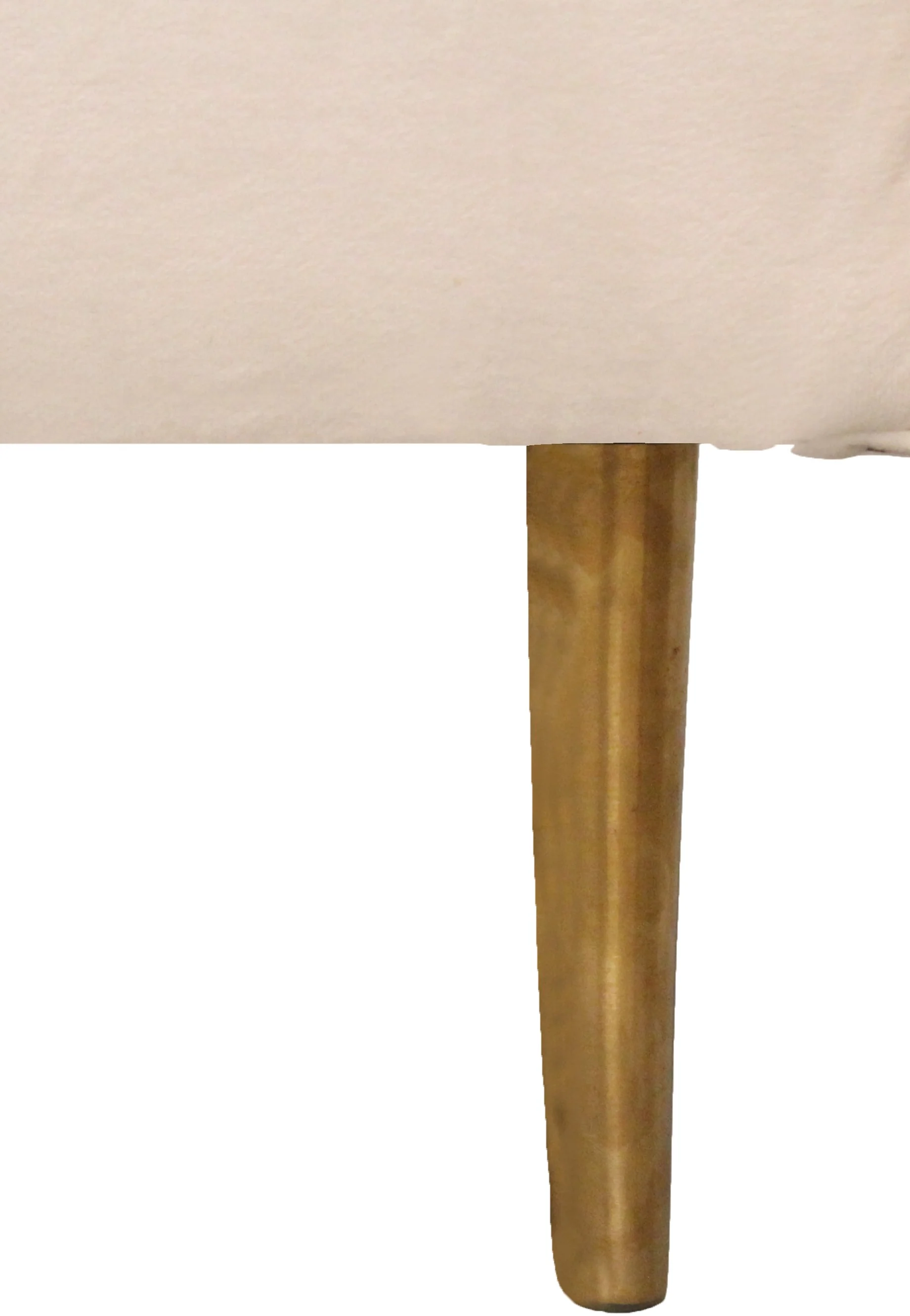 90" Ivory Channeled Velvet and Gold Sofa By Homeroots - Image 8
