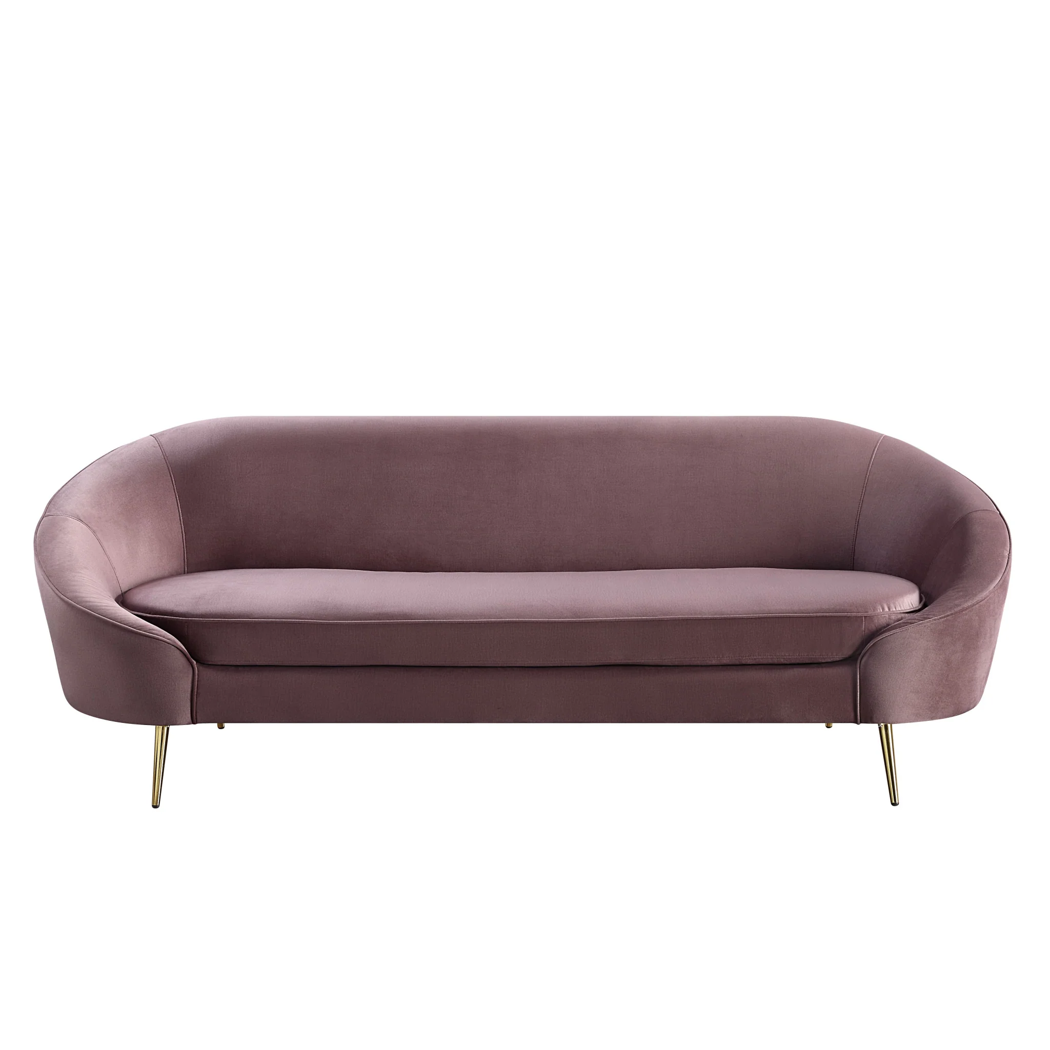 90" Pink Velvet And Gold Sofa By Homeroots - Image 2