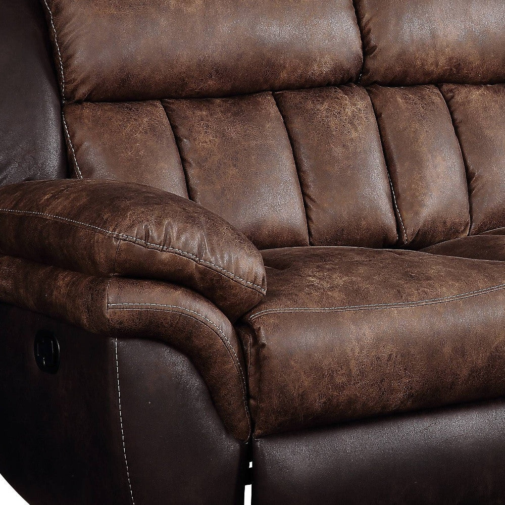 91" Espresso Microfiber And Black Sofa By Homeroots - Image 3