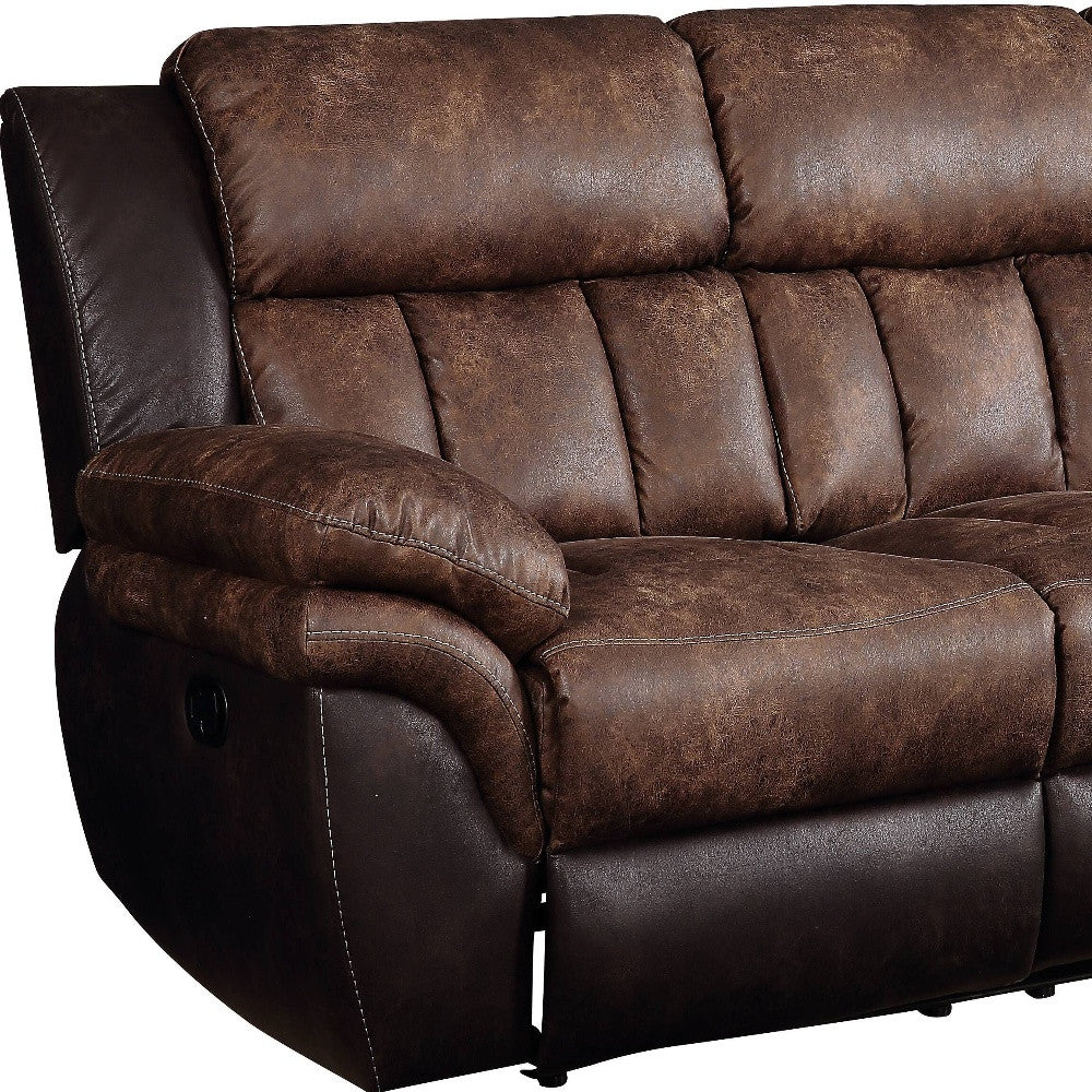 91" Espresso Microfiber And Black Sofa By Homeroots - Image 4
