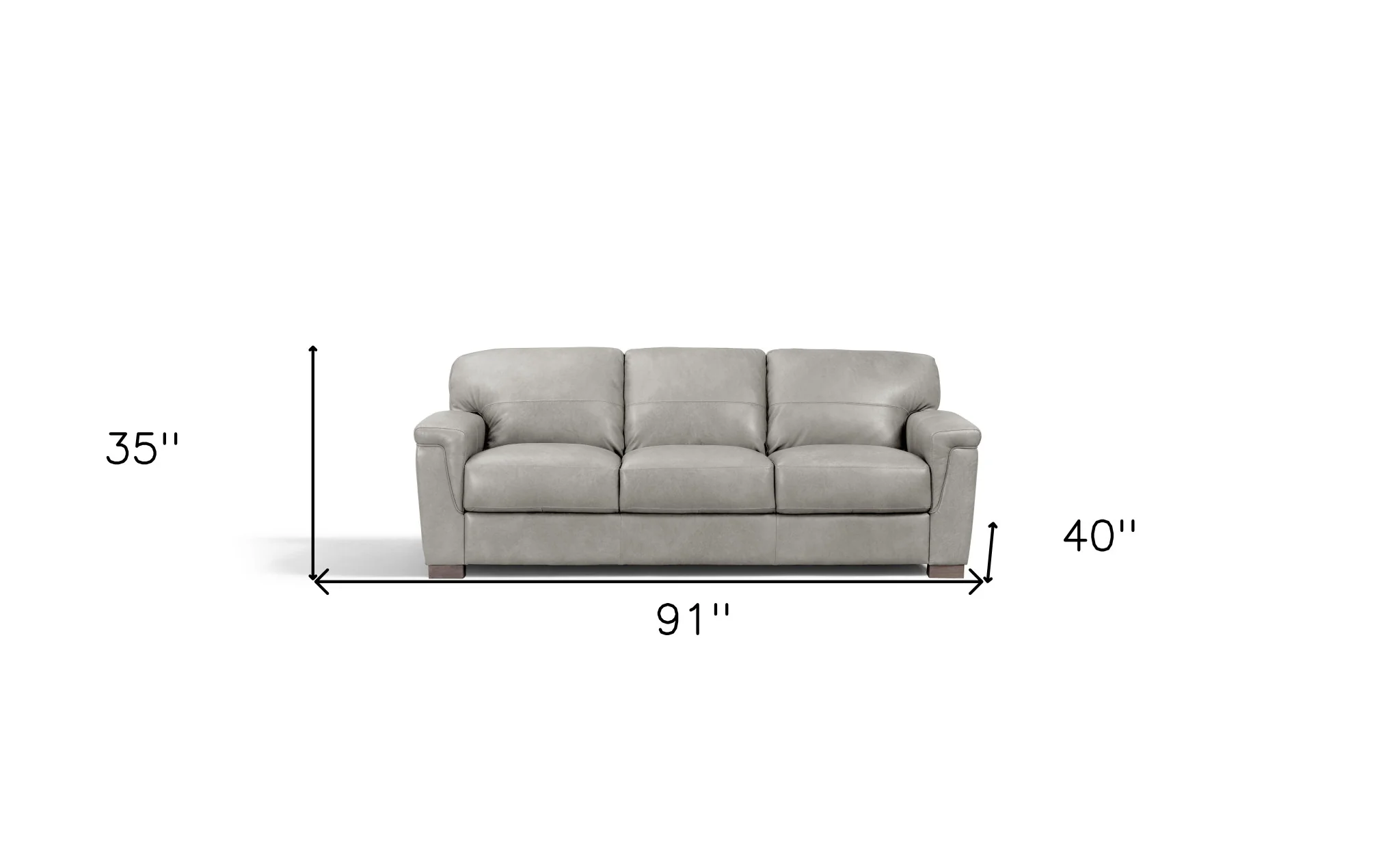 91" Gray Leather And Black Sofa By Homeroots - Image 6