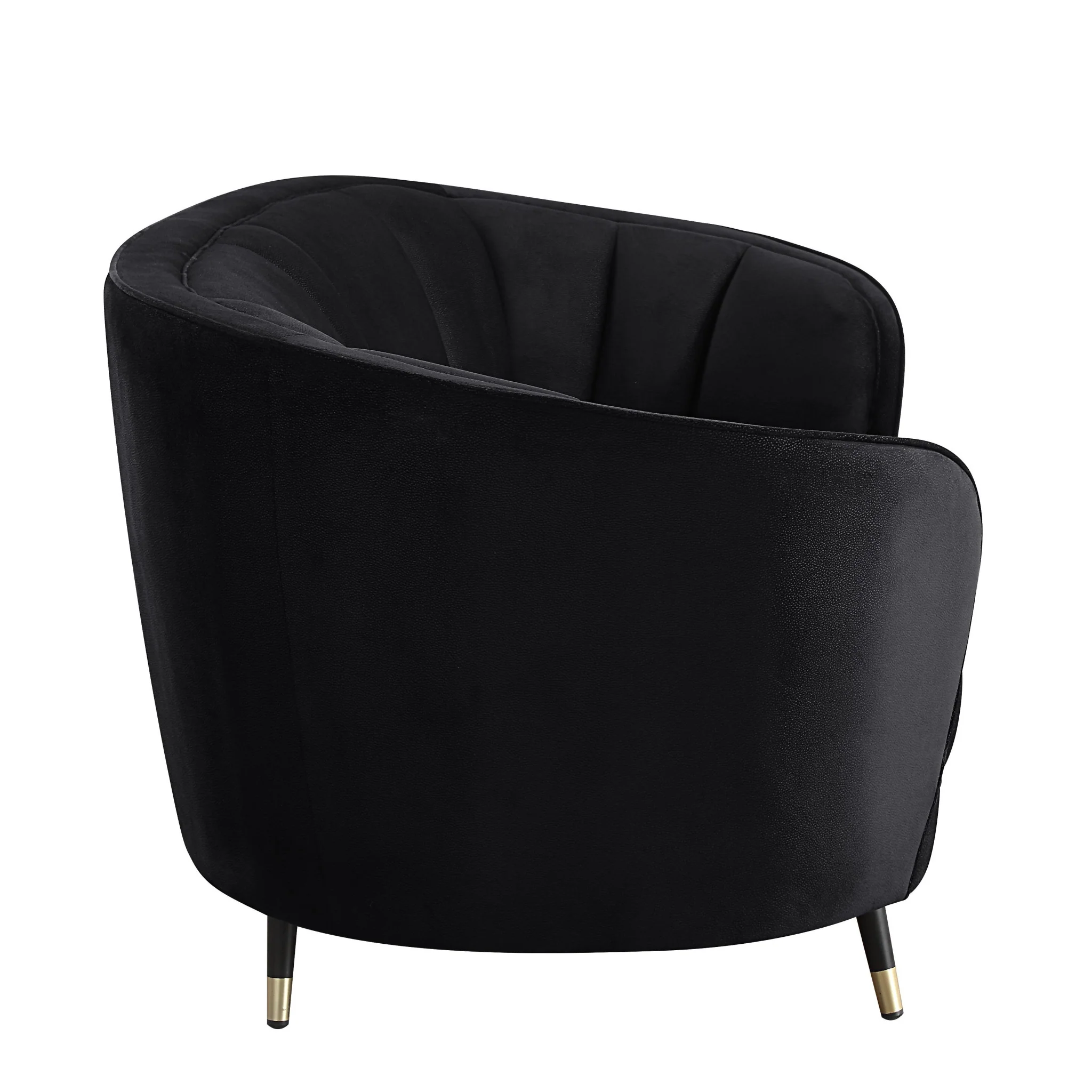 92" Black Velvet Sofa By Homeroots - Image 3