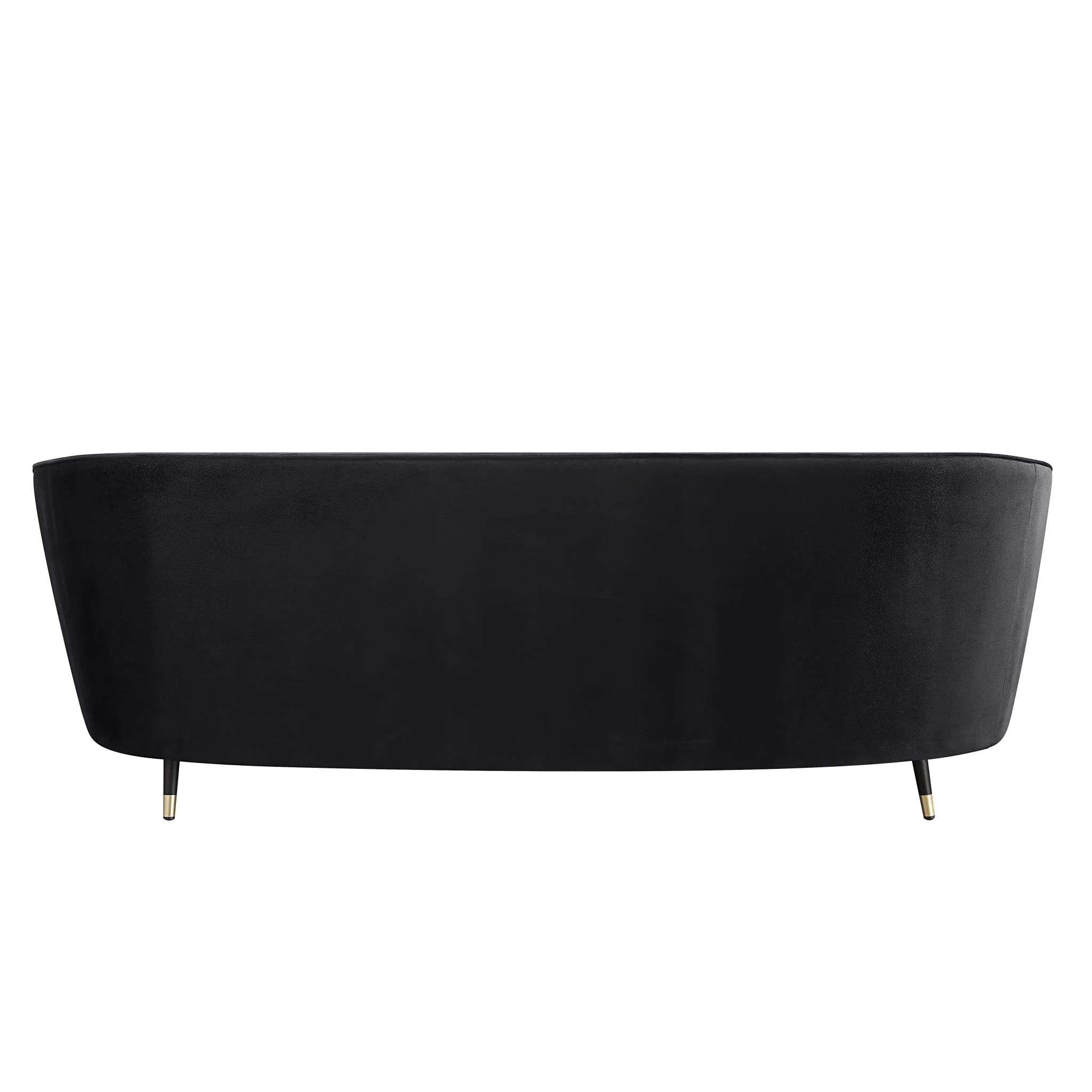 92" Black Velvet Sofa By Homeroots - Image 4