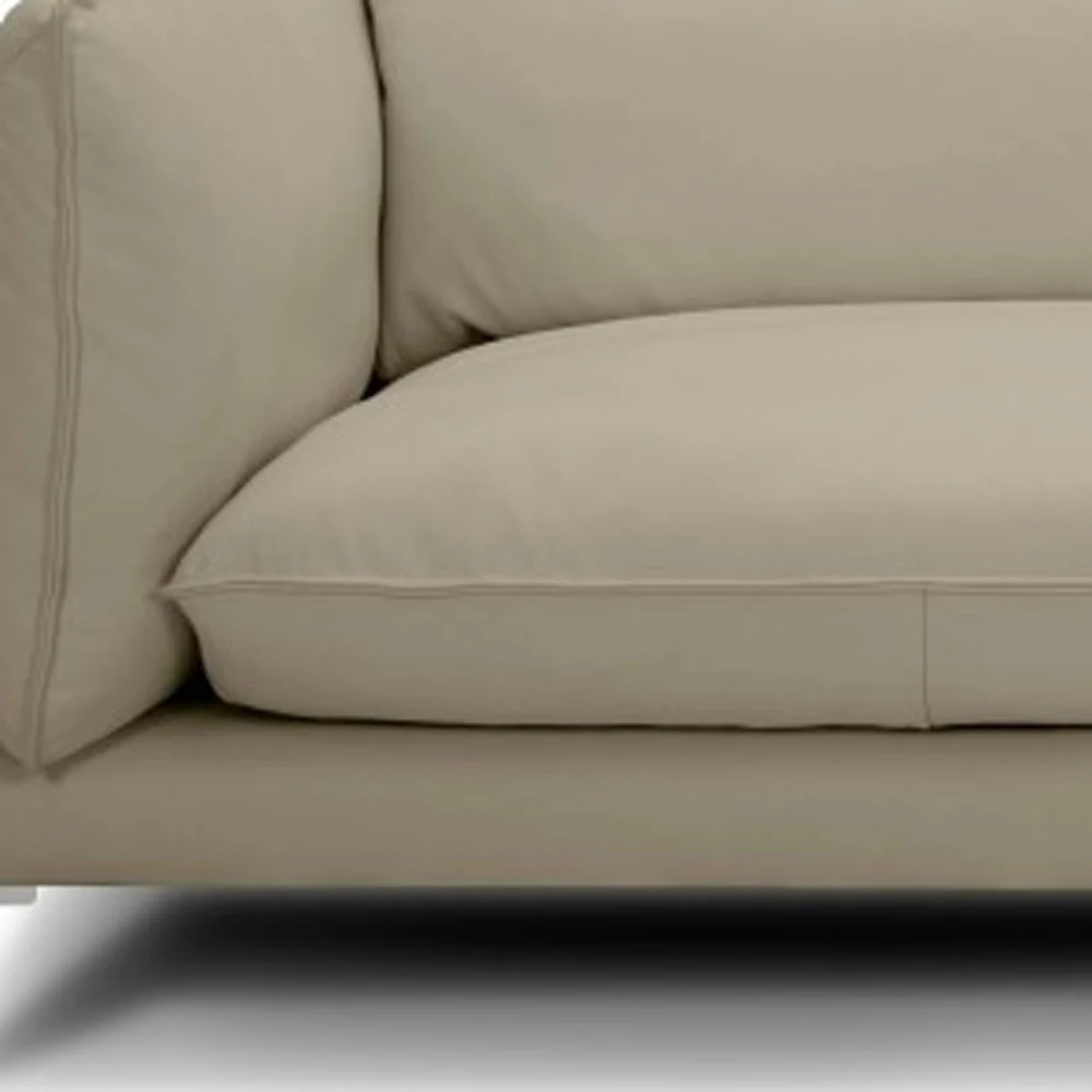 96" Taupe Top Grain Leather Sofa By Homeroots - Image 3