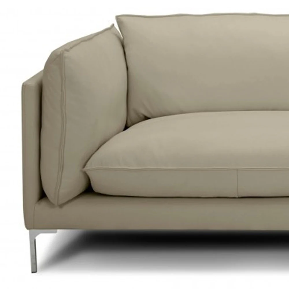 96" Taupe Top Grain Leather Sofa By Homeroots - Image 4